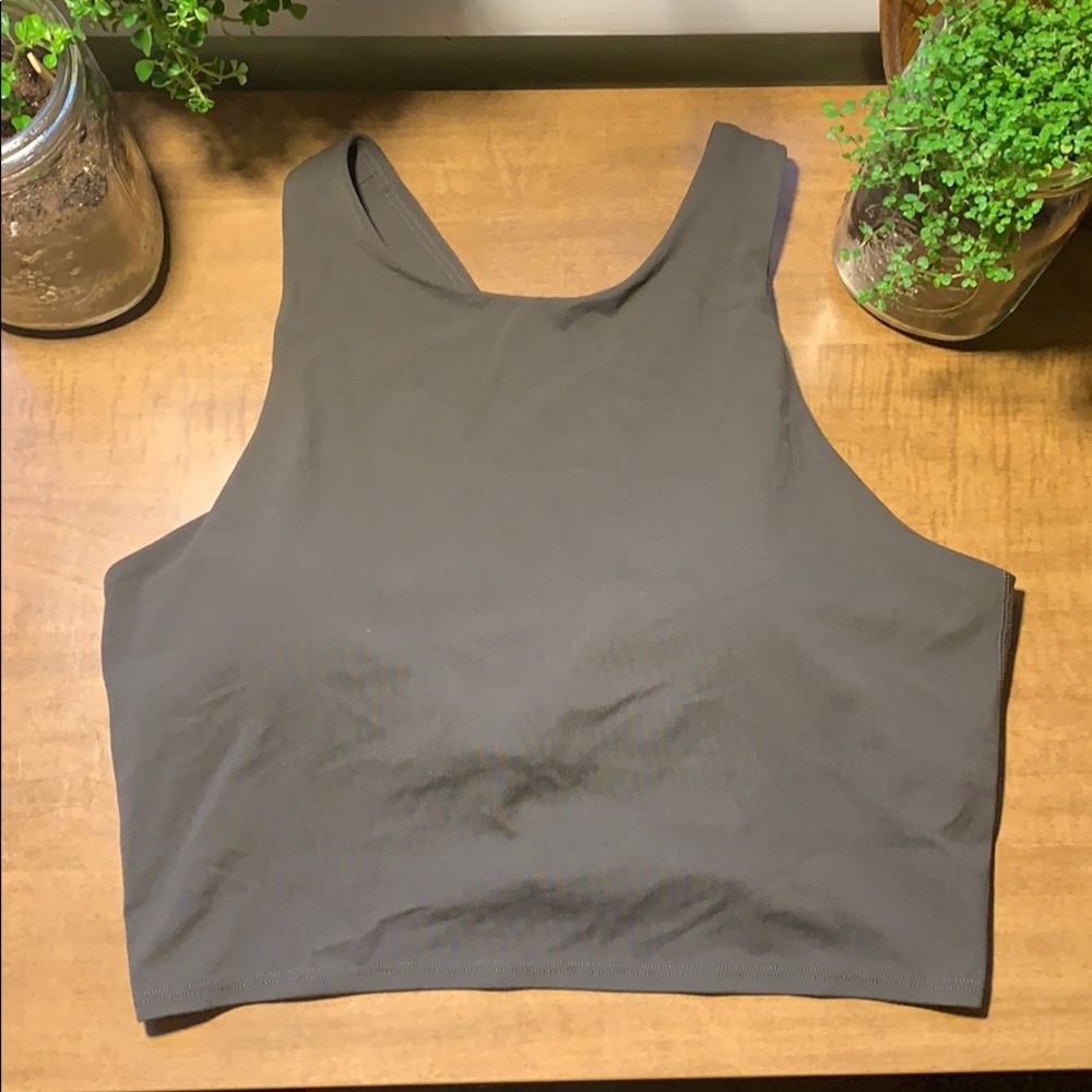 FOREST GREEN ATHLETA CROP TOP (BRA LINING)